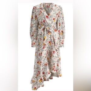 Zimmermann Linen Ruffled Wrap Dress